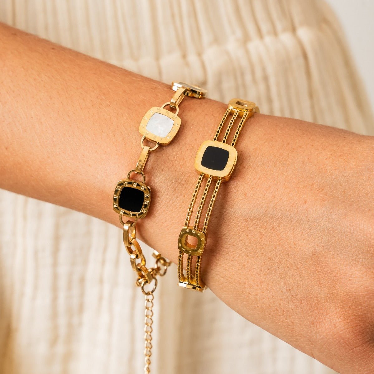 Mono Square Bracelet 18K Gold Plated