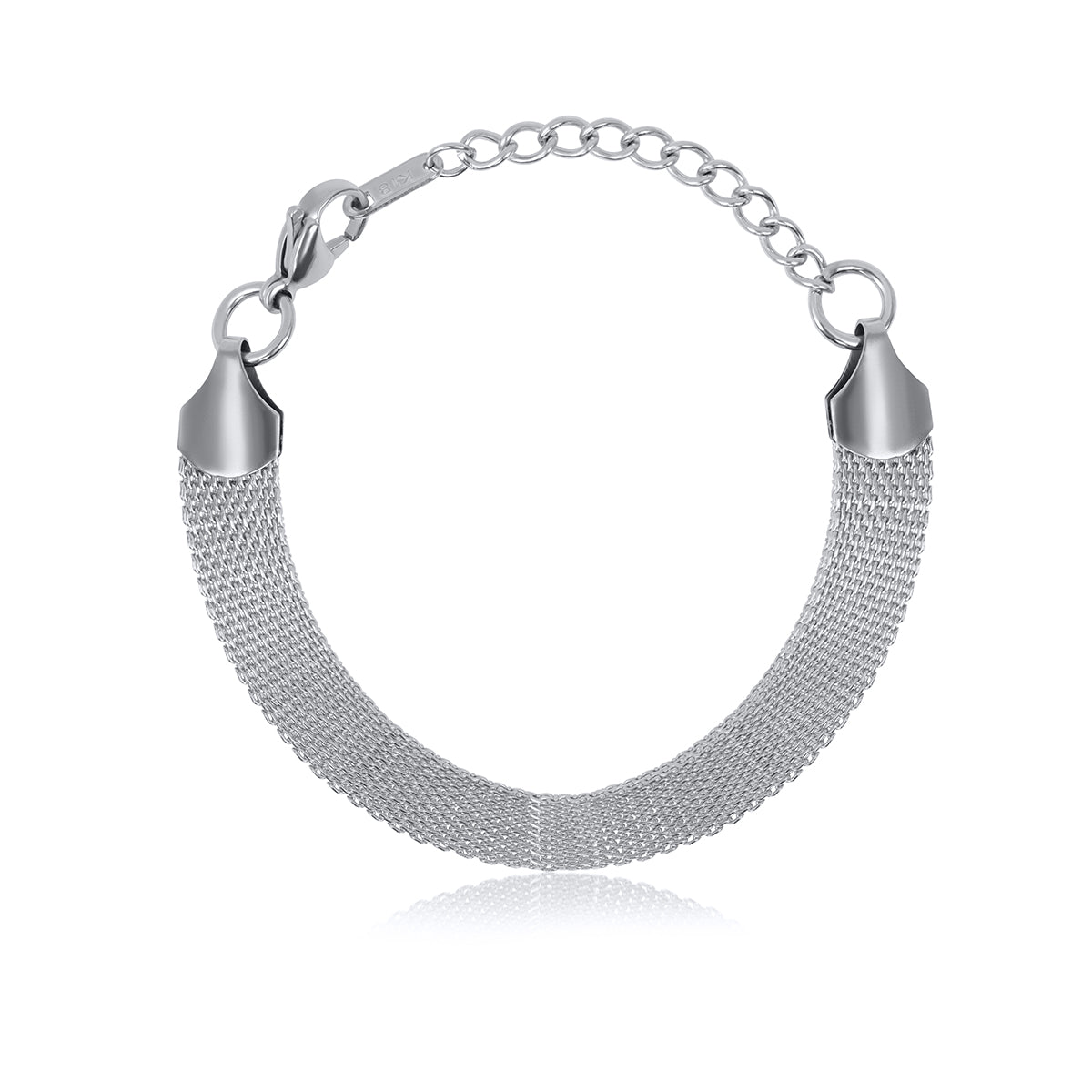 Woven Smooth Bracelet - Silver